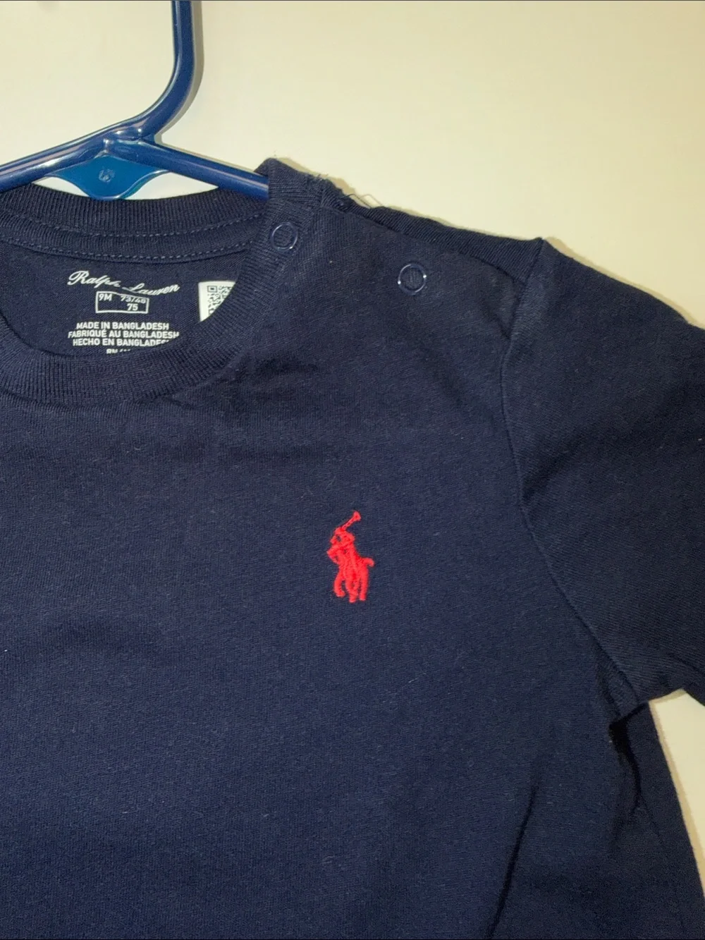 Polo by Ralph Lauren Navy Short-Sleeve Baby Tee with Red Pony